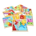 10 Pieces Transportation Shapes 3D Wooden Stacking Puzzle, Early Learning & Education Cognition Toys Jigsaw Montessori Puzzle & for Kids. 