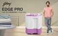 Godrej WSEDGE PRO 9 Kg 5 Star Semi Automatic Washing Machine (WSEDGE PRO 90 5.0 PB3 M LISP, Lilac Sprinkle). 