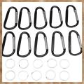 Kqueebee 10PCS 3inch/8CM Aluminum Carabiner Clips,Premium D-Ring Caribeaner with Keyring for Home RV Camping Fishing Hiking Traveling Backpack and Keychain. 