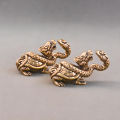 Retro Brass Mythical Python Turtle Head Turtle Body Figurines Miniatures Lucky Animal Statue CF8. 