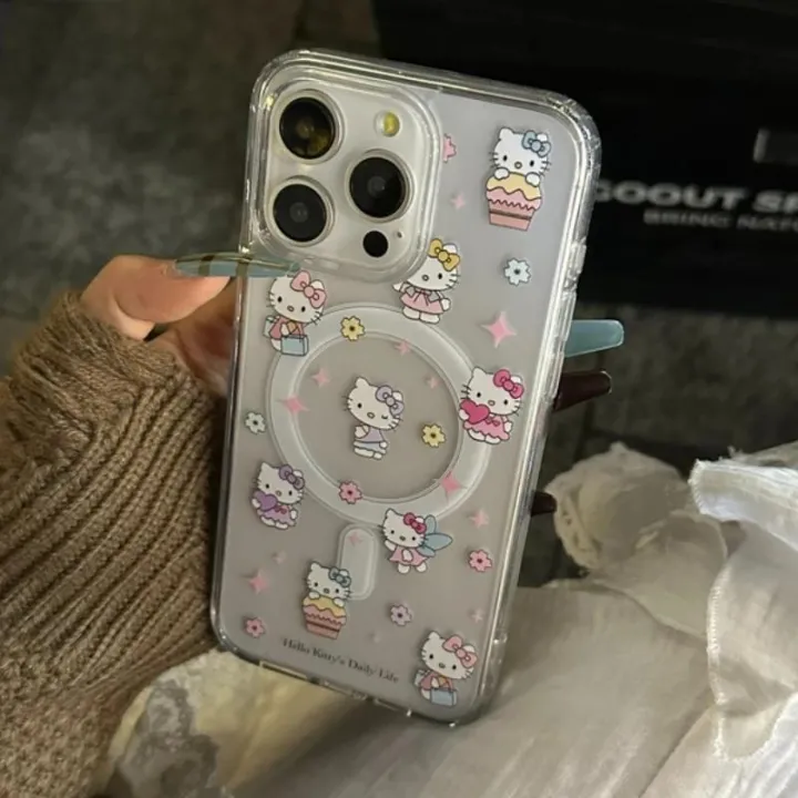 Cute%20Sanrio%20Hello%20Kitty%20Magnetic%20Bracket%20Magsafe%20Wireless%20Charge%20Phone%20Case%20For%20iPhone%2015%2014%2013%2012%2011%20Pro%20Max%20Clear%20Hard%20Cover%20-%20Image%204