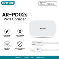 ARMOR AR-PD02S | 25W Round Pin Charger with Type-C to Lightning Fast Charging Cable, Compatible with all Lighting Charging Devices. 