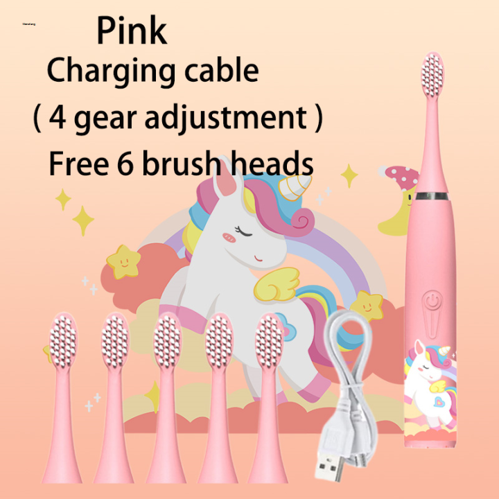Wenefang%20Sonic%20Electric%20Toothbrush%20For%20Kids%20Cartoon%20Colorful%20IPX7%20Waterproof%20New%20With%20Replacement%20Heads%20Cleaning%20Automatic%20Rechargeable%20Brush%20-%20Image%207