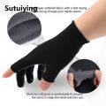 Sutuiying 1 Pair Men Women Summer Outdoor Sport Anti-slip Sunscreen Half-finger Gloves / Breathable Fingerless Gloves. 