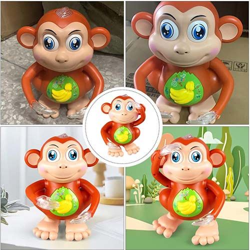 Electric Dancing Singing Monkey Toy With Music And LED Light For Infant Toddler Kids