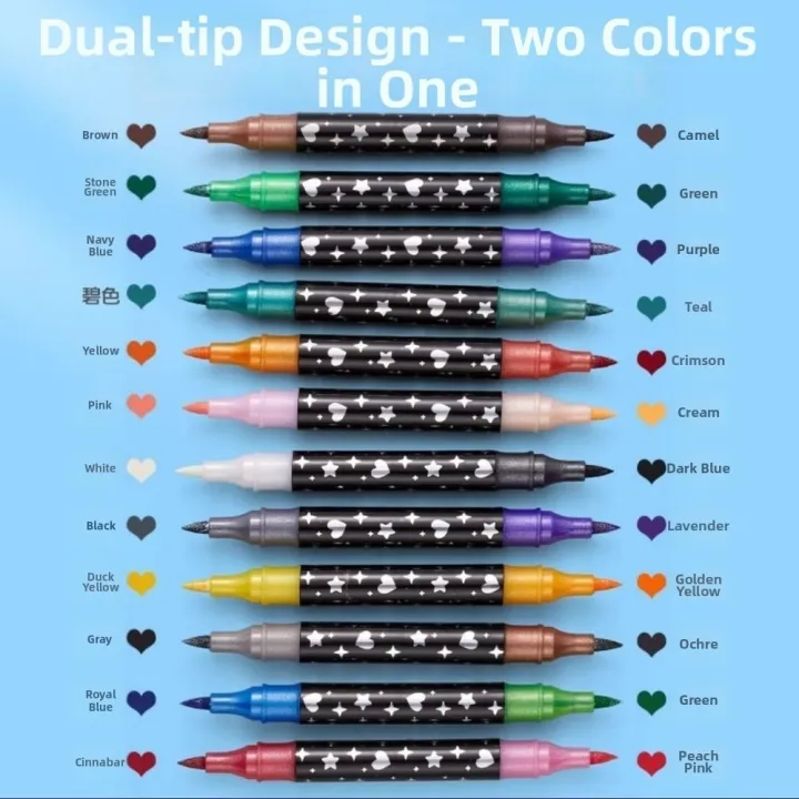 New%2024/48/72/96%20Colors%20Double-Ended%20Glitter%20Pens%20Colorful%20Quickly%20Dry%20Acrylic%20Marker%20Pen%20Soft%20Tip%20Glue-Like%20Ink%20Fluorescent%20Pen%20Drawing%20Painting%20-%20Image%204