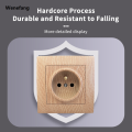Wenefang WESA Wood Power Socket France Standard Electrical Outlet Standard Fashion Ground Wall Socket Embedded Plug Flame Retardant Plastic Panel. 