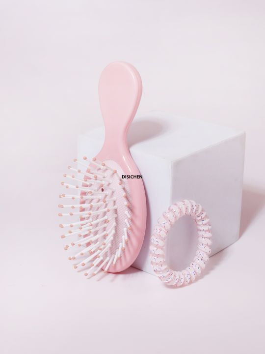 DISICHEN%202PCS/set%20portable%20hair%20brush%20set,%20mini%20oval%20dry%20and%20wet%20air%20cushion%20hair%20brush,%20telephone%20line%20hair%20with%20plastic%20hair%20rings%20Profesional%20-%20Image%204