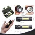 Ez Mini Rechargeable LED Tactical Flashlight Powerful Torch Mini Pocket Torchlight Zoomable Focusing Emergency Flashlight. 