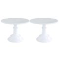2X Metal Iron Cake Stand Round Pedestal Dessert Holder Cupcake Display Rack Bakeware White Wedding Party Decoration. 