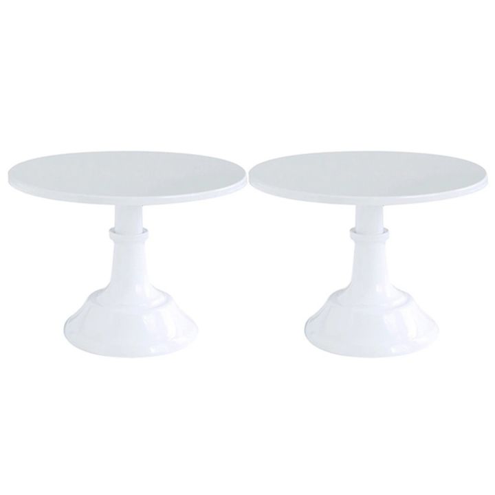 2X Metal Iron Cake Stand Round Pedestal Dessert Holder Cupcake Display Rack Bakeware White Wedding Party Decoration