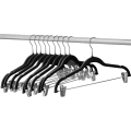 50 Pack Clothes Hangers with Clips Black Velvet Hangers Use for Skirt and Clothes Hanger Pants Hanger Ultra Thin No Slip. 