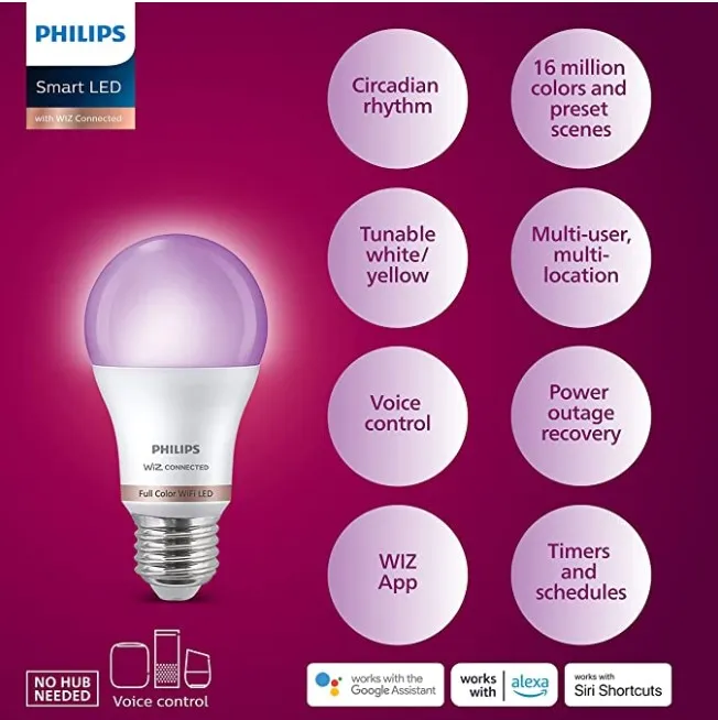 PHILIPS%20Wiz%20Smart%20WI-Fi%20LED%20Bulb%20E27%20Spiral%20%209-Watt,%2016%20Million%20colors%20,%20Amazon%20Alexa%20And%20Google%20Assistant%20Support%20-%20Image%203