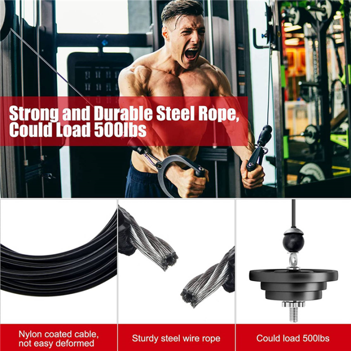OUMERY%202pcs%20400cm%20Home%20Gym%20Fitness%20LAT%20Pulldown%20Cable%20Replacement,%20Adjustable%20Length%20for%20Pulley%20System%20Cable%20Machine%20-%20Image%203