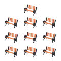 10Pcs Model Train HO N O Scale 1:75 Bench Chair Model Settee Street Park Layout Plastic Crafts,Garden/Railway Layout. 