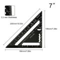High Quality 7 Inch Rafter Square Aluminum Double Scale Triangle Ruler Metric Mensurement Tool Angle Ruler for Woodworking and Carpentry. 