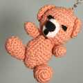 Cotton Yarn Handmade  Mini Crochet Teddy Bear Keyring. 