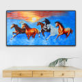 Seven Horse Vastu Art Printed in Hard Wood Frame. 