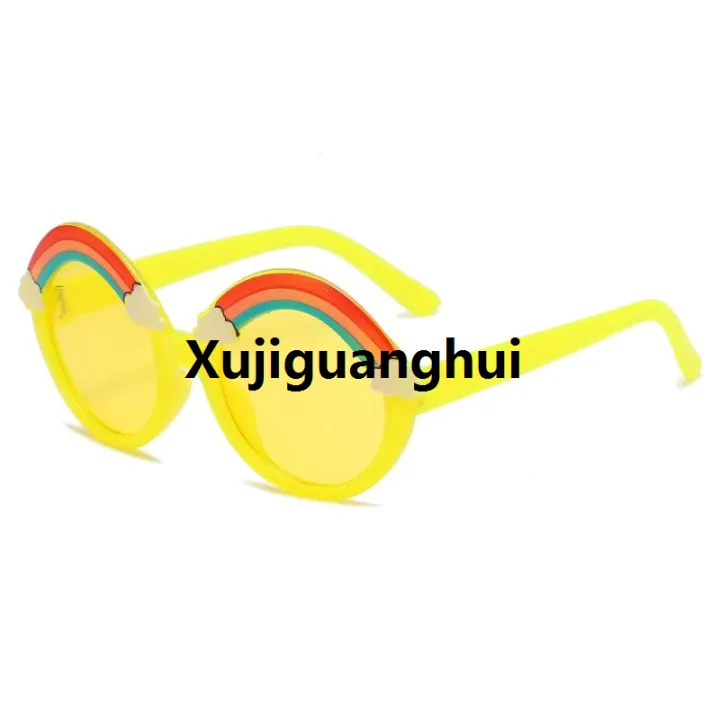 Xujiguanghui%20Round%20Sunglasses%20Kids%20Rainbow%20Sun%20Glasses%20Girls%20Children%20Colorful%20Eye%20Lenses%20Baby%20Shades%20Boys%20Yellow%20Mirror%20Junior's%20Eyeglasses%20-%20Image%204