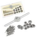 31Pcs Metric Tap and Die Set Kit Hand Tap Drill Bit Screw Tap HSS Thread Die Wrench Handle Tap and Die Kit. 
