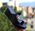Luxurious Thick Soled Slippers For Women 2024 Summer New Minimalist Temperament Slope Heel Casual Sandals Versatile Outdoor. 