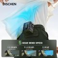 DISCHEN Portable 10000mAh Portable Waist Fan with Power Bank LED Lighting Hanging Neck Fan 5 Speed Strong Airflow Cooling Fan for Outdoor Working. 