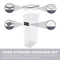 Airtight Tall Food Storage Container Set, 2Pcs 2.8L Spaghetti Containers for Pantry Organization and Storage. 