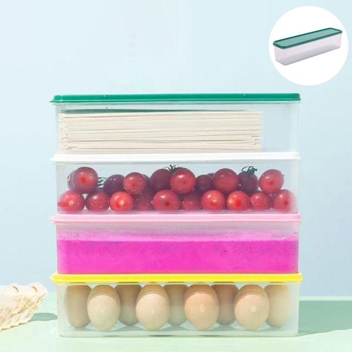 Plastic Container Large Capacity Airtight Rectangular Pasta Box Noodles ...