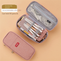 High Capacity Stationery Pen Holder Bag Solid Pencil Case School Student Glue Ruler Eraser Box Gift Organizer Pink. 