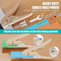 Single Hole Punch 10mm Heavy Duty Hole Puncher Edge Banding Punching Plier with Scale for Paper Cards Plastic Cardboard Easy Install Easy to Use. 