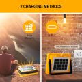100W Portable Solar Flood Light 10000LM with 12500mAh Battery, USB Rechargeable LED Work Lamp, 5 Lighting Modes, Waterproof IP66 for Construction, Camping & Emergency Use. 