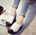 Thick Bottom Wedge Sandals Women's New Summer High Heeled  Women's Shoes Soft Leather Raised Platform Shoes. 