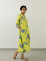 Fabdale White Floral Printed V-Neck Kurta Pant Co-ord Set | Wedding, Party & Festive Wear (RYEX009). 