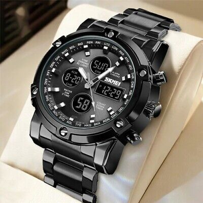 SKMEI 1389 MultiFunctional Business Analog Digital Stainless Steel Watches for Men - Black | Fashion