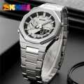 SKMEI 1816 Dual Display Multifunction Luminous Watch For Men - Silver. 