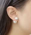 Double Sided Pearl Stud Fashion Earring For Women. 