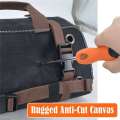 Heavy-Duty Waxed Canvas 15-Pockets Roll Up Tool Bag Organizer. 