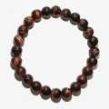 Red Tiger's Eye Natural Healing Crystal Jewelry Fashion Stretchable Comfortable Fit Slides-On Bead Bracelet. 