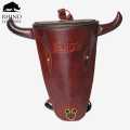 Rhino Leather Maroon Color Bull Design Leather Bag For Men. 