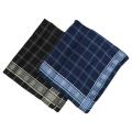 Blue/Black Striped Solid Handkerchief - Set Of 2. 