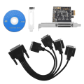 PCI-E Serial Port Card Pcie to 4 Serial Port RS232 9-Pin Industrial Control 4-Port Expansion Card AX99100 with Cable. 