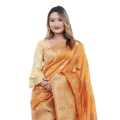 Mustard Yellow Color Dola Silk Saree With Blouse For Women. 