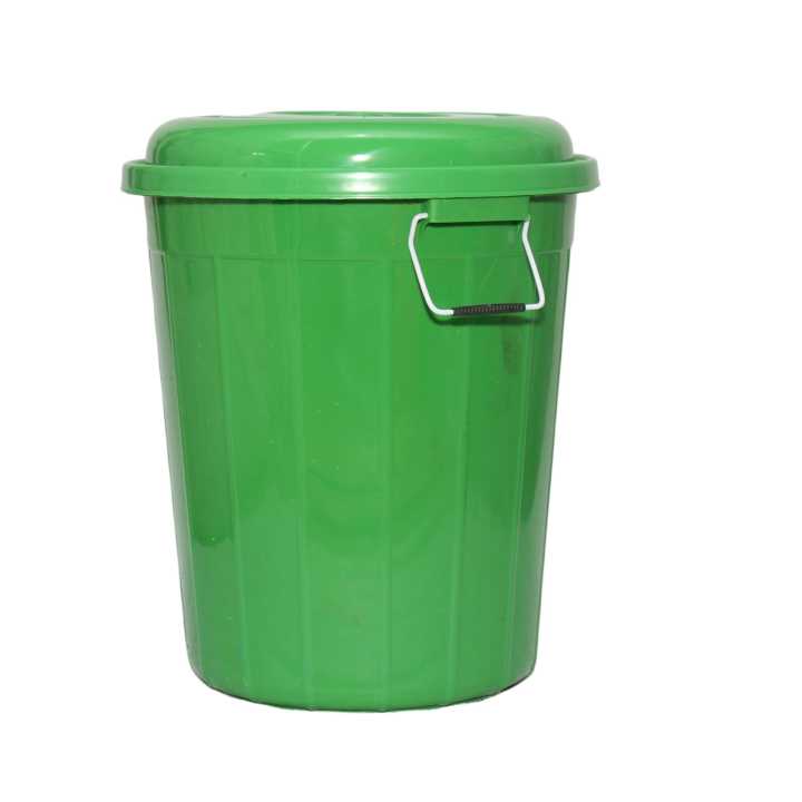 Green Plastic Container With Lid 40 Ltr
