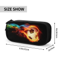 【Bunyad Traders】Kawaii Soccer Ball Flames Case For Girls Boys Large Storage Football Pencil Bag School Supplies. 