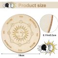 Sirendeshao Wooden Pendulum Board with Moon Star Divination Energy Carven Bargain price Plate Healing Meditation Board Ornaments Metaphysical Altar. 
