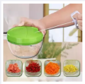 Multi-Functional Speedy Vegetable And Fruit Food Chopper Spin Cutter With 3 Blades Manual Salad Maker. 
