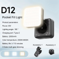 Mini RGB Pocket Fill Light Portable RGB Fill Light Photography LED Video Light for Mobile Phone Selfie Live for Camera Laptop RGB Lamp D12. 