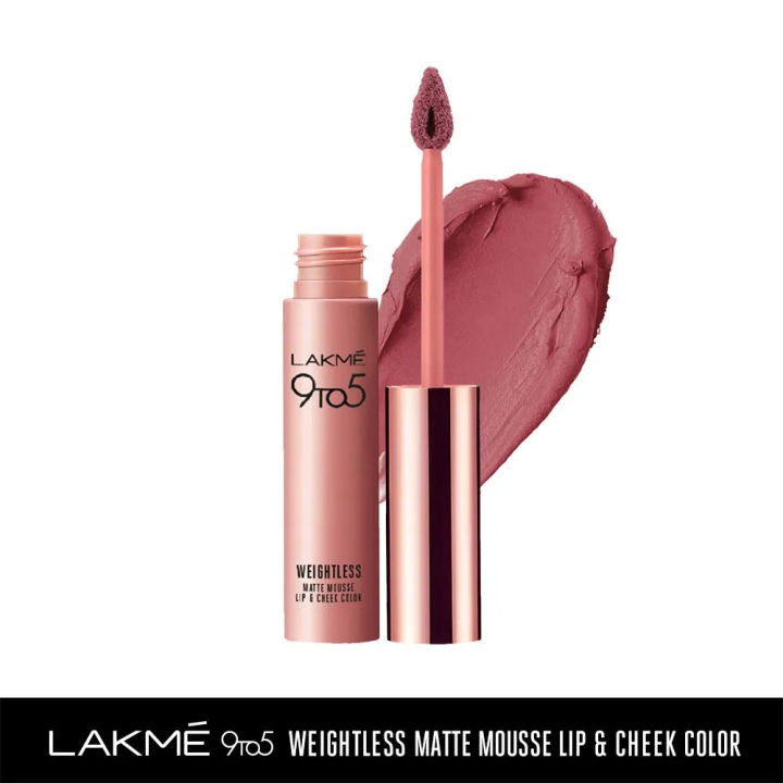 LAKME 9TO5 WEIGHTLESS MOUSSE LIP AND CHEEK COLOR Blush Velvet