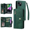 Leather Hybrid Zippered Back Wallet Phone Case Cover With Wrist Strap For iPhone 15 14 13 Pro Max 12 11. 