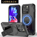 Lereach For iPhone 15 Pro Max 14 Pro Max 12 13 Pro Max 15 14 Plus Cover Magnetic Lnvisible Three-Dimensional Bracket Mobile Cover. 